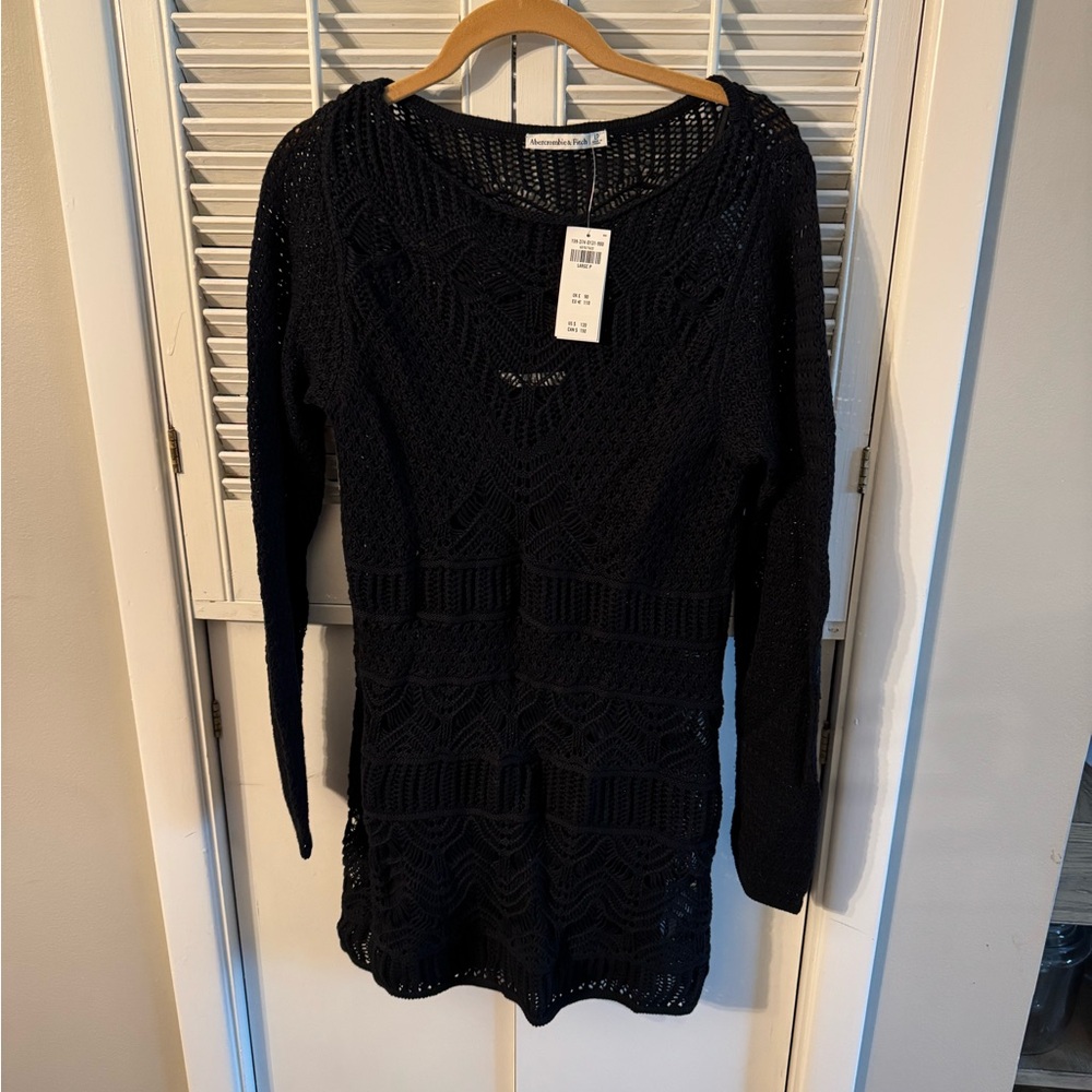 Abercrombie & Fitch Black Crochet Dress